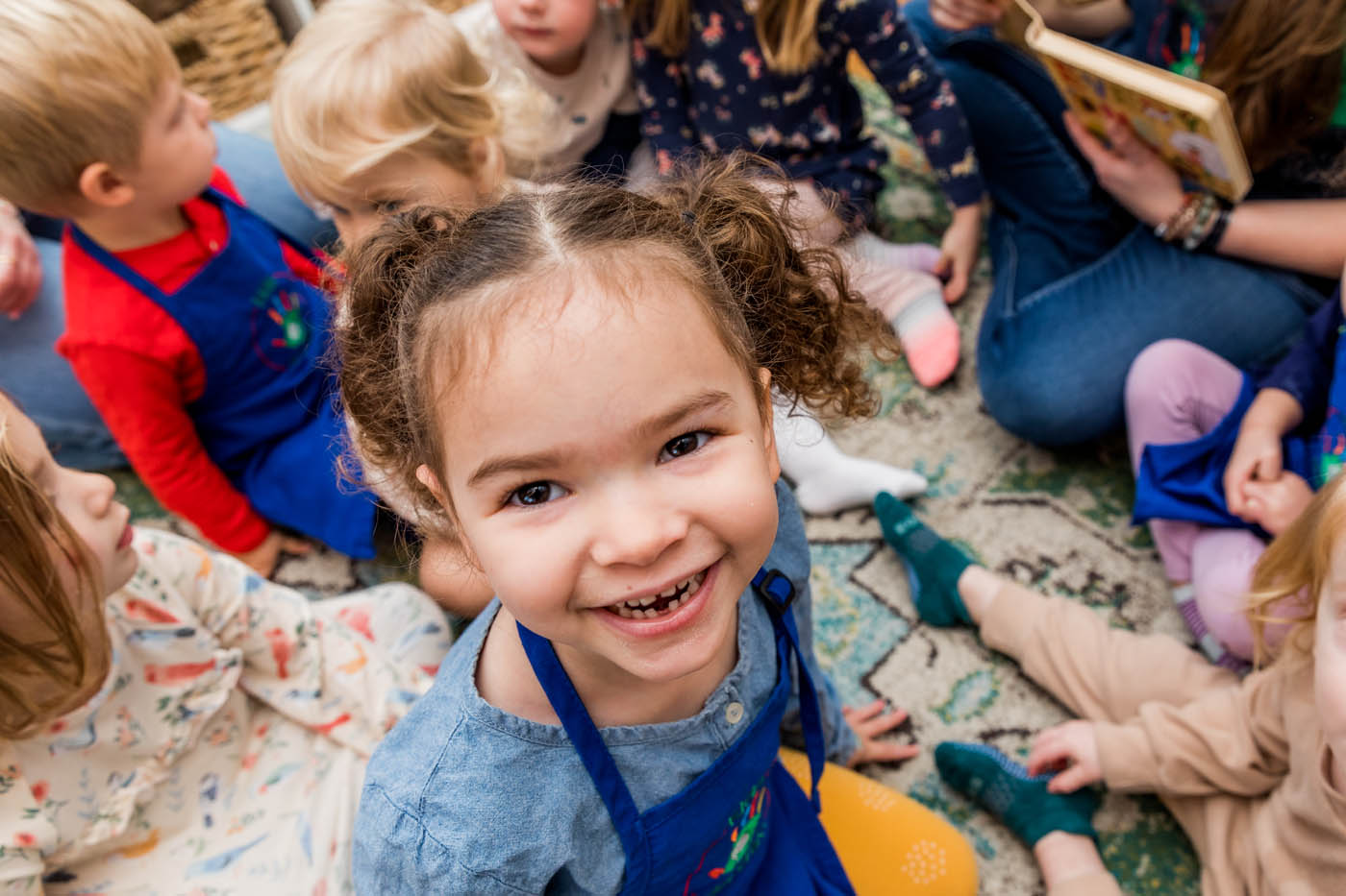 A young girl at one of Kids Garden's preschool classes.
