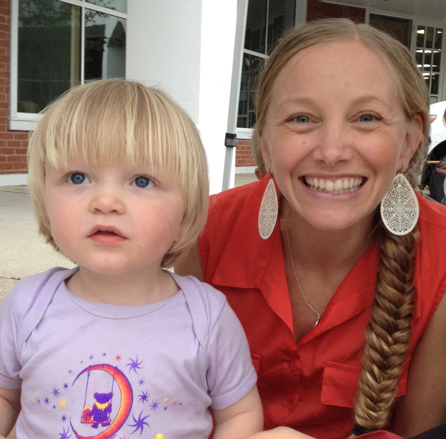 A photo of Kids Garden Asheville's founder Maren and her child.