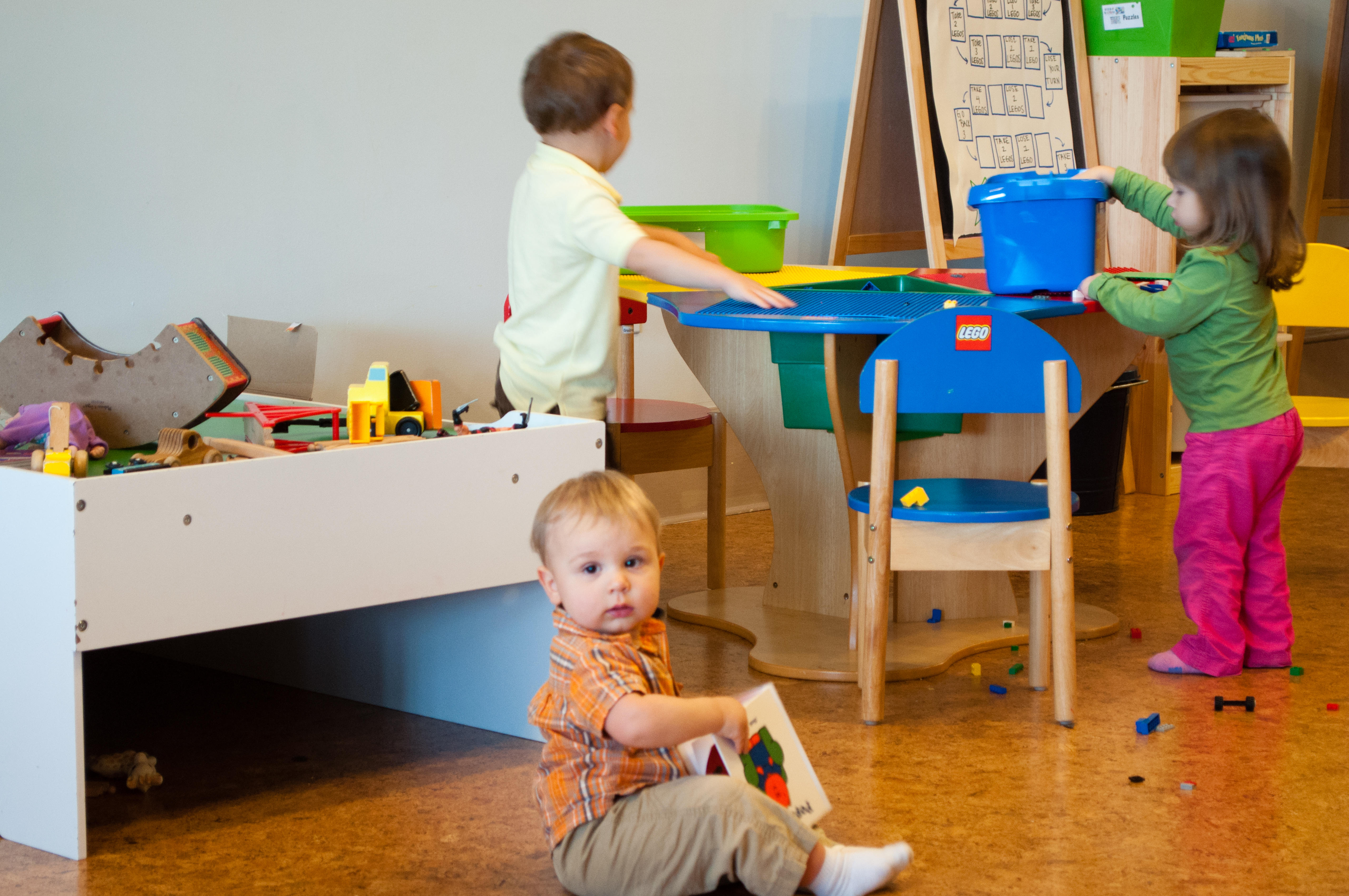 Young children playing at a Kids Garden Evergreen location.