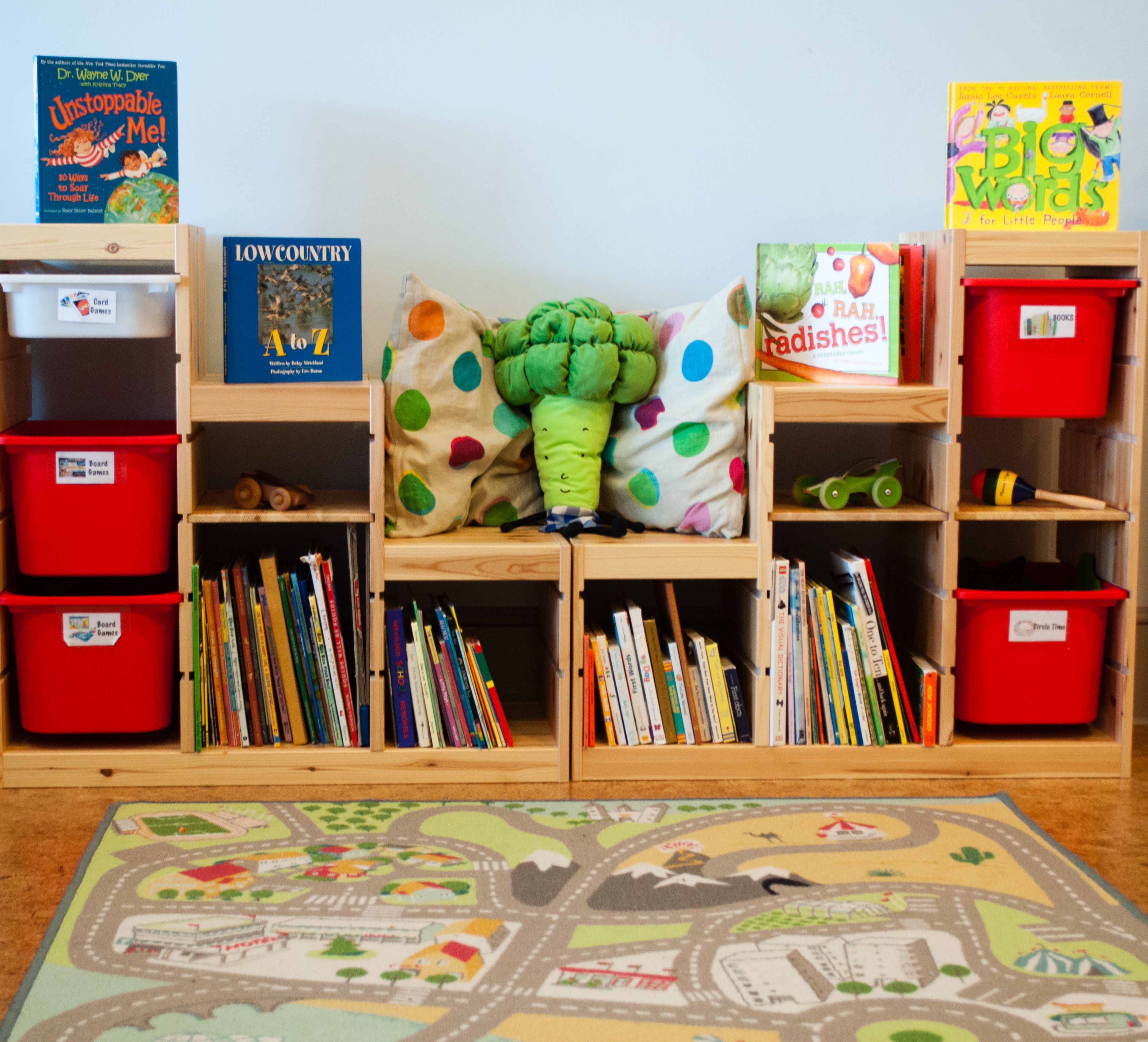 A reading nook at Kids Garden Evergreen - enter our giveaway to win a voucher for two free hours!