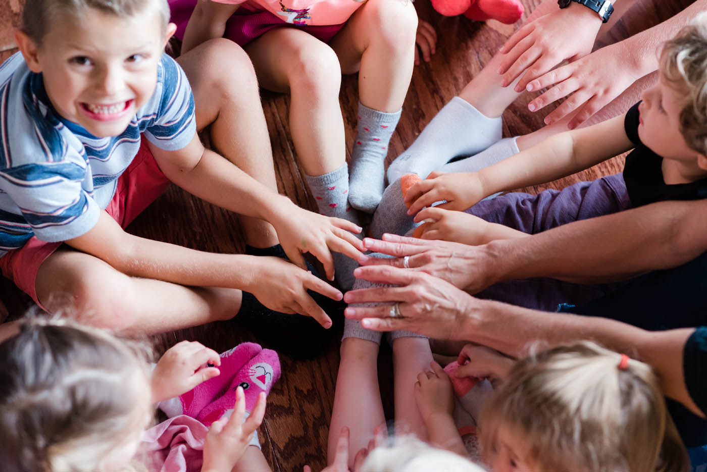 A group of happy children at Kids Garden Asheville - see our mention in Natural Awakenings!