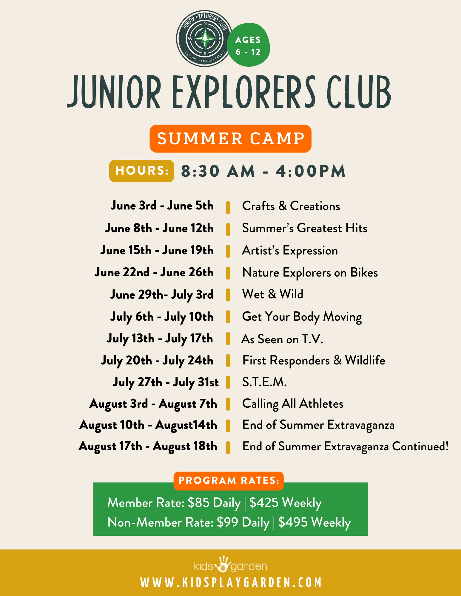 Junior Explorers Camp Flyer 2