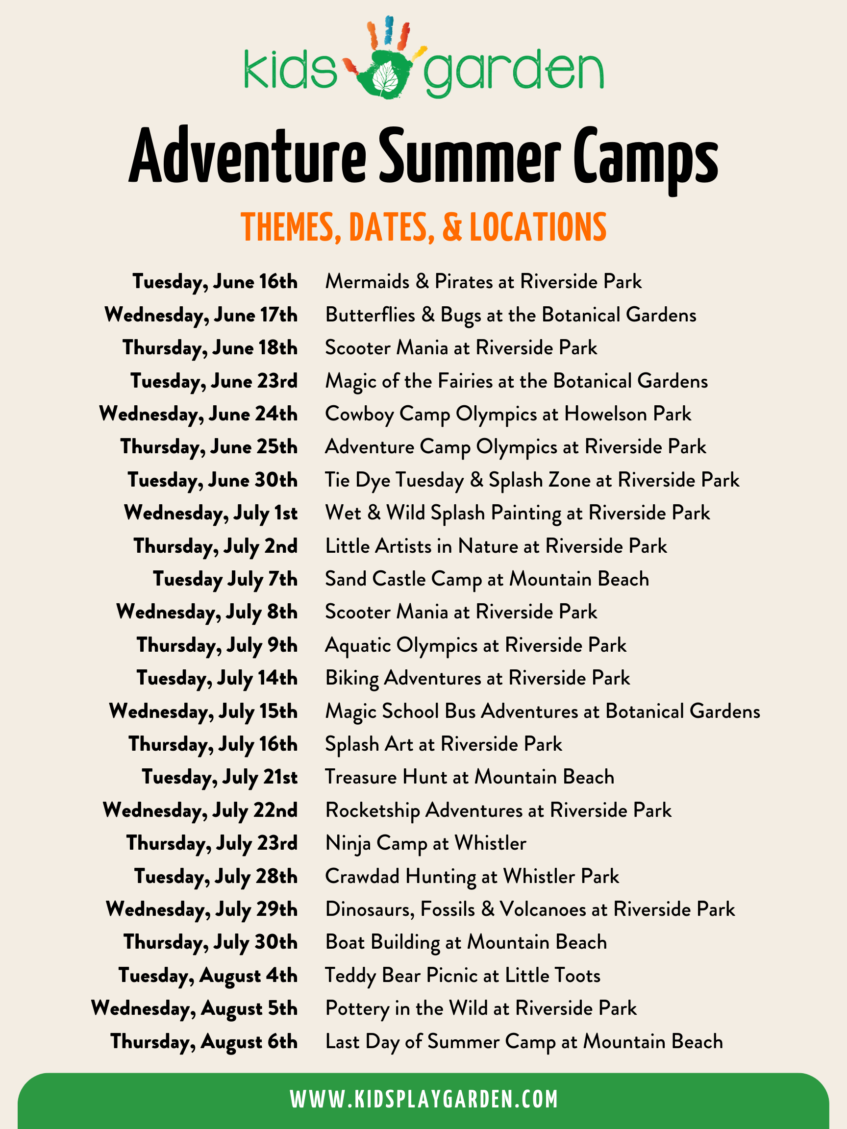 2025 Adventure Camps