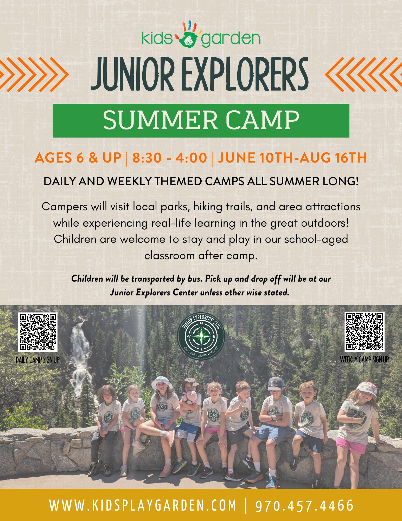 SIGN UP FOR JUNIOR EXPLORERS AGES 6 & UP